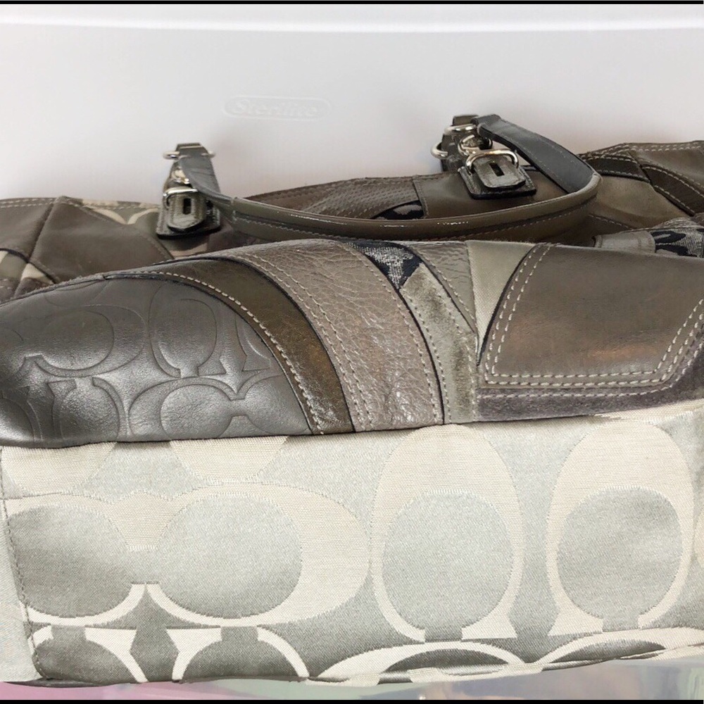 Coach Pieced Patchwork Leather Suede Shoulder Bag - image 8